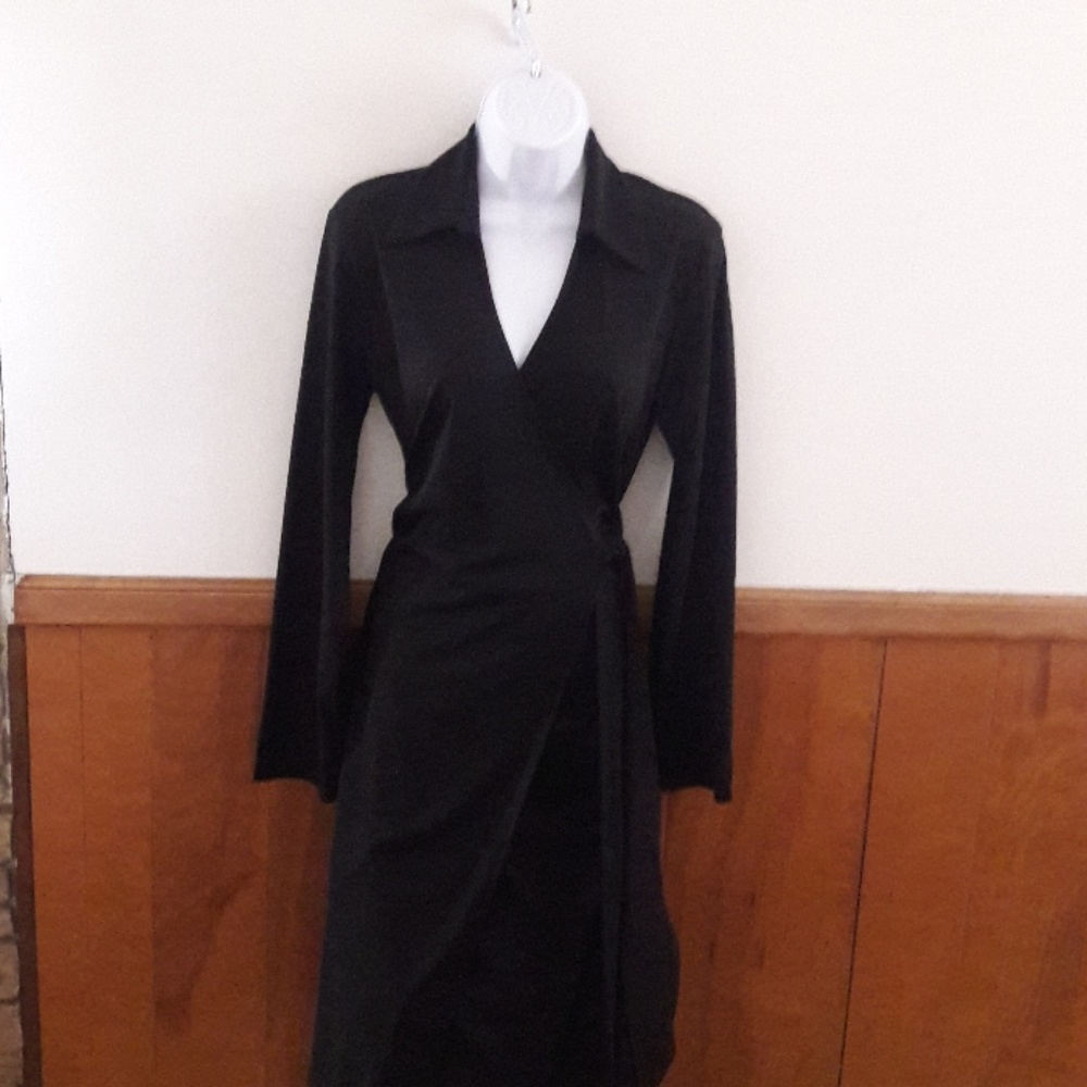 Sexy Black Express Wrap Dress